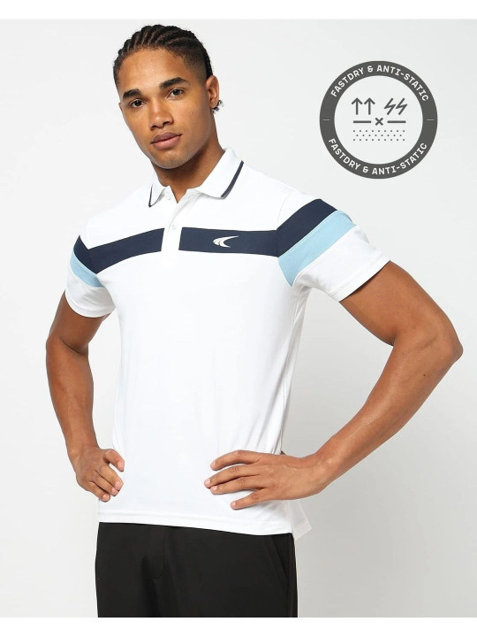 Performax Men Brand Logo Colourblocked Half Sleeve Polo Collar Sports T-shirt