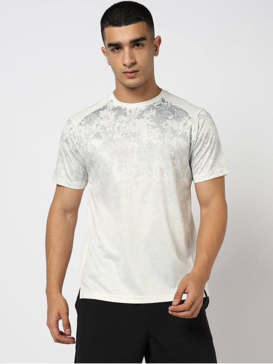 Performax Men Abstract Printed Regular Fit Short Sleeves T-shirt
