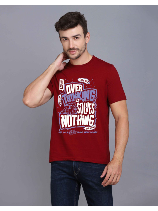 CRYPTIC Men Typography Printed Round Neck Half Sleeve Regular Fit T-shirt