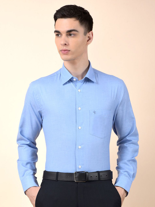 Cantabil Men Comfort Fit Solid Spread Collar Breathable Formal Shirt