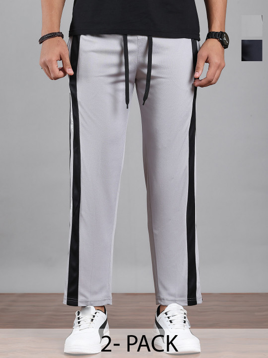 MACK JONNEY Men Pack Of 2 Relaxed-Fit Mid-Rise Track Pants
