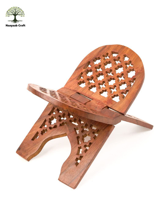 Naayaab Craft Camel Brown Wooden Easy to Carry Holy Book Stand