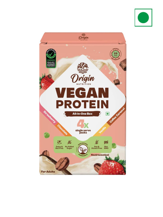 Origin Nutrition Pack Of 4 Single Serve Plant Protein Powder