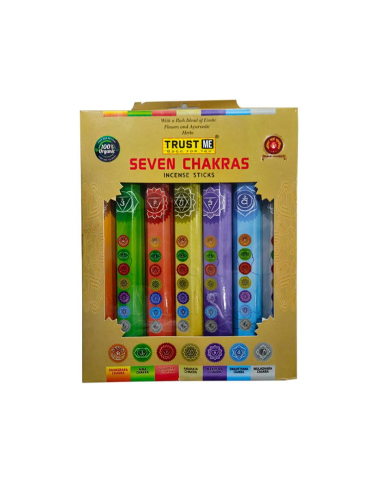 TRUST ME 7 Pieces Brown & Yellow Premium Mixed Fragrance Wooden Incense Sticks