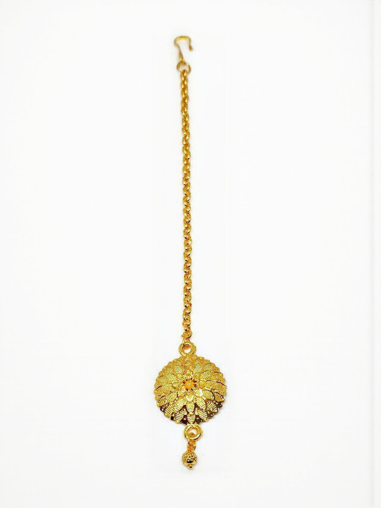 Mansi Jewl Point Gold-Plated Floral Design Maang Tikka