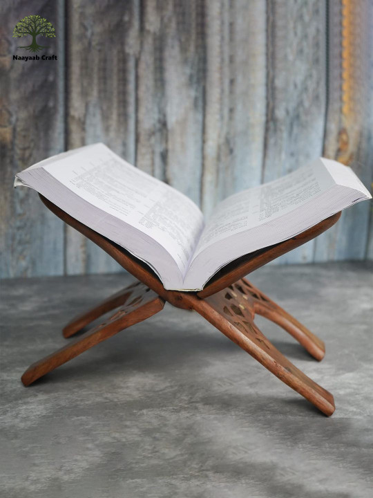 Naayaab Craft Camel Brown Wooden Holy Book Stand