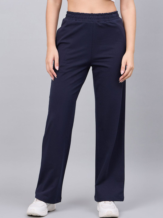98 Degree North Women Cotton Straight Fit Mid-Rise Track Pants