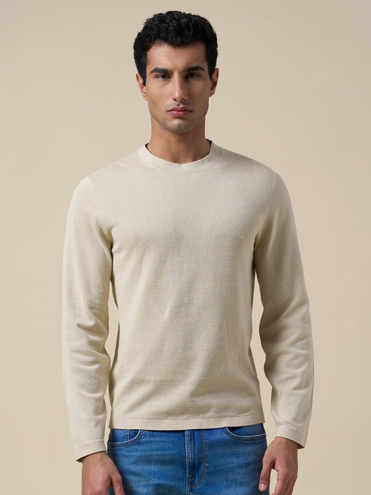 SELECTED Men Solid Round Neck Long Sleeves Pullover