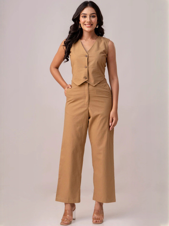 SwagSanskriti Pure Cotton Waistcoat With Trouser