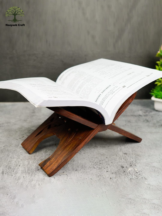 Naayaab Craft Camel Brown Wooden Holy Book Stand