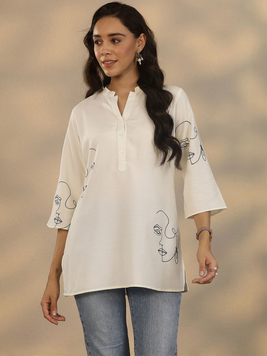 Gerua By Libas Women Mandarin Collar Kurti
