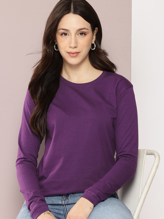 DILLINGER Women Solid Round Neck Regular Fit T-shirt
