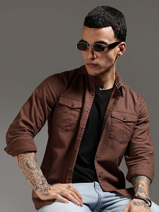 HERE&NOW Men Slim Fit Casual Shirt