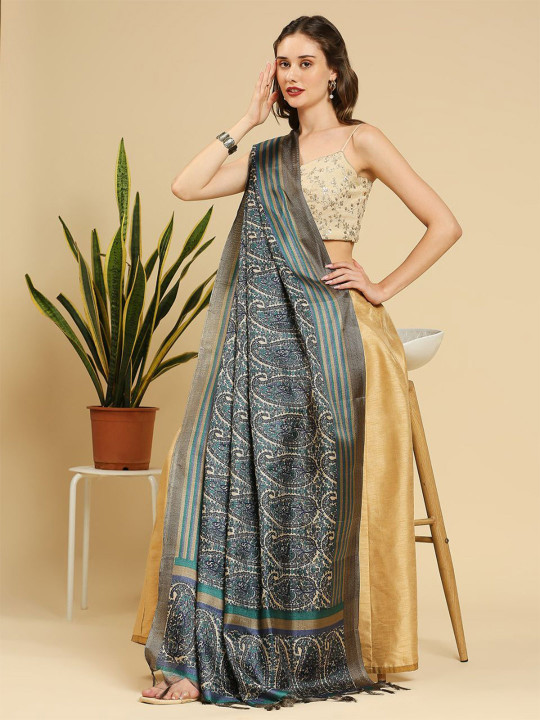 Dupatta Bazaar Paisley Printed Tasselled Border Dupatta