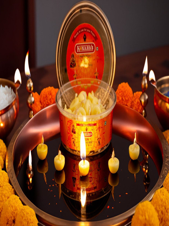 KONARK'S SUN 30 Pieces Yellow Cow-Ghee Diyas