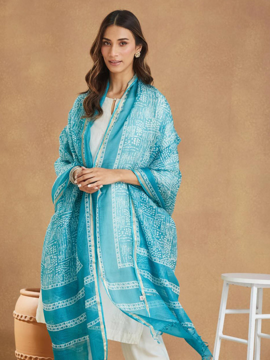 Fabindia Ethnic Motifs Block Printed Dupatta