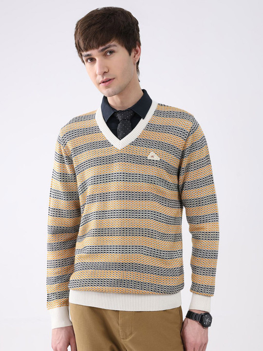 Monte Carlo Men Striped Pullover Sweaters