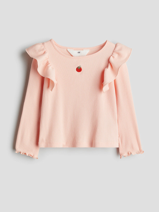 H&M Flounced Cotton Jersey Top