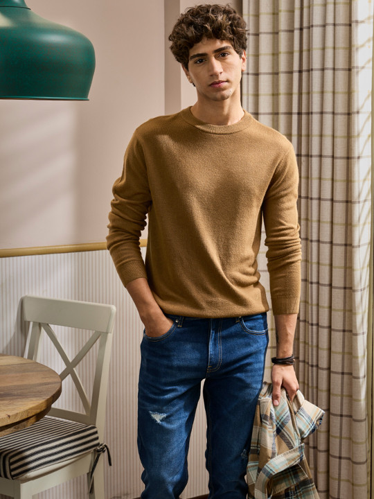 Snitch Men Round Neck Long Sleeves Pullover