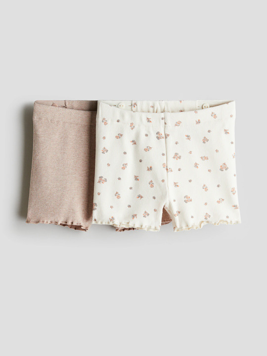 H&M 2-Pack Ribbed Cotton Cycling Shorts