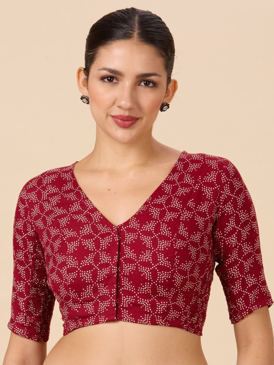 Studio Shringaar Printed Pure Cotton Saree Blouse