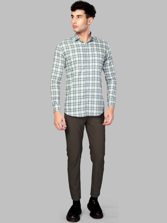 UR ETHICS Men Slim Fit Checked Shirt