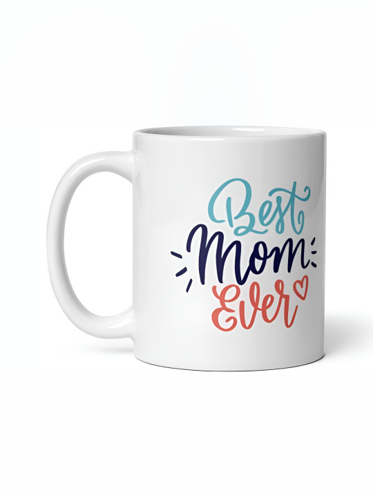 Mr UVD White & Blue Typography Printed Ceramic Glossy Mug 350 ml