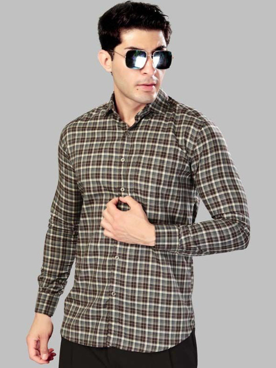 UR ETHICS Men Slim Fit Checked Semiformal Shirt
