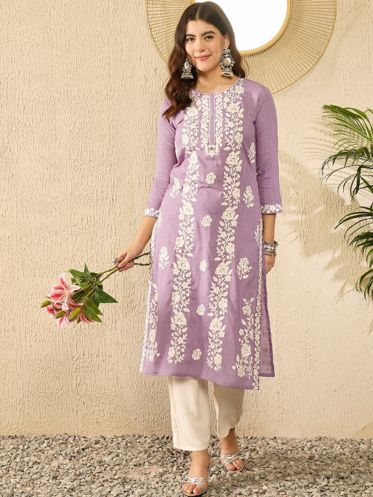 KALINI Women Blended Straight Kurtas