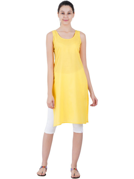 Happy Bunny Women Cotton Knee Long Inner Slip for Kurti