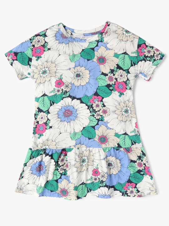 GAP Girls Floral Printed Pure Cotton A-Line Knee Length Dress