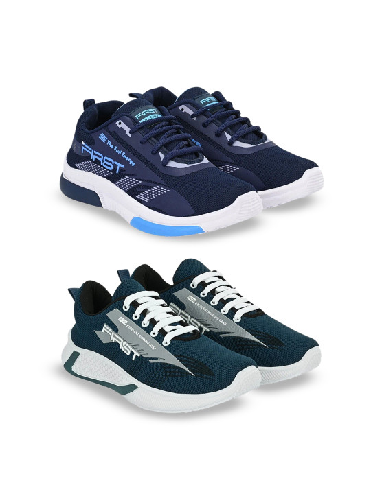 BIRDE Men Pack Of 2 Woven Design Lace-Ups Sneakers