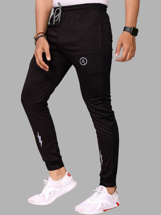 Moda Rapido Men Pack Of 3 Grey Black & Blue Polyester Track Pants