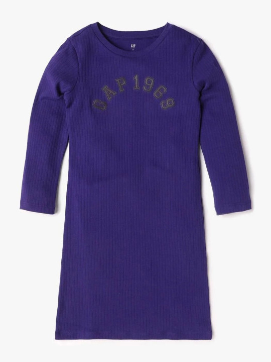 GAP Girls Brand Logo Printed Round-Neck T-Shirt Above Knee Dress