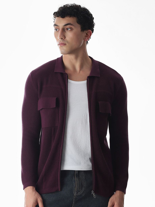 Jack & Jones Men Front-Open Cotton Sweaters