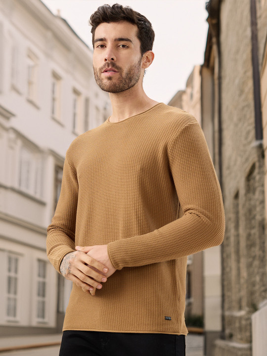 Status Quo Textured Pullover Sweater