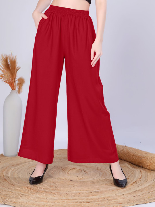 Vivika Women Flared Fit Palazzos With Pocket