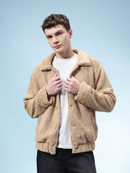 price history - Spread Collar Relaxed Sherpa Jacket