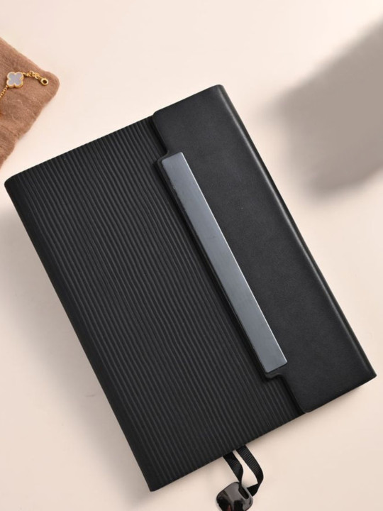 SWISS HORN Striped Cover Diary With Coin Bookmark