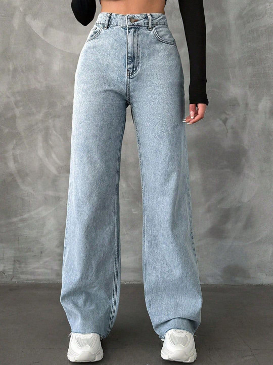 VK FASHION Women Jean Wide Leg High-Rise Stretchable Jeans