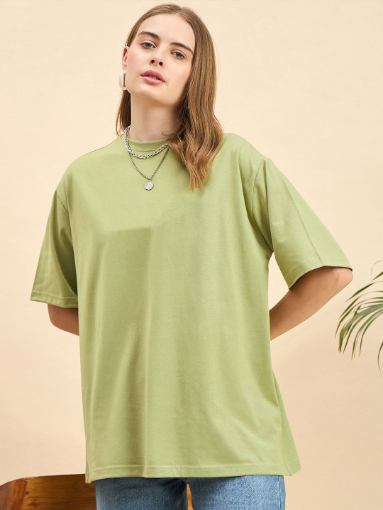 PockMAN Drop-Shoulder Sleeves Bio Finish Cotton Oversized T-shirt