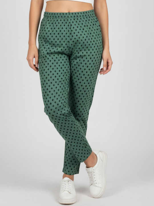 SANDPIPER Women Printed Straight-Fit Mid-Rise Track Pants