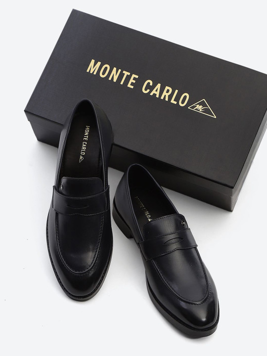Monte Carlo Men Round Toe Leather Loafers Shoes