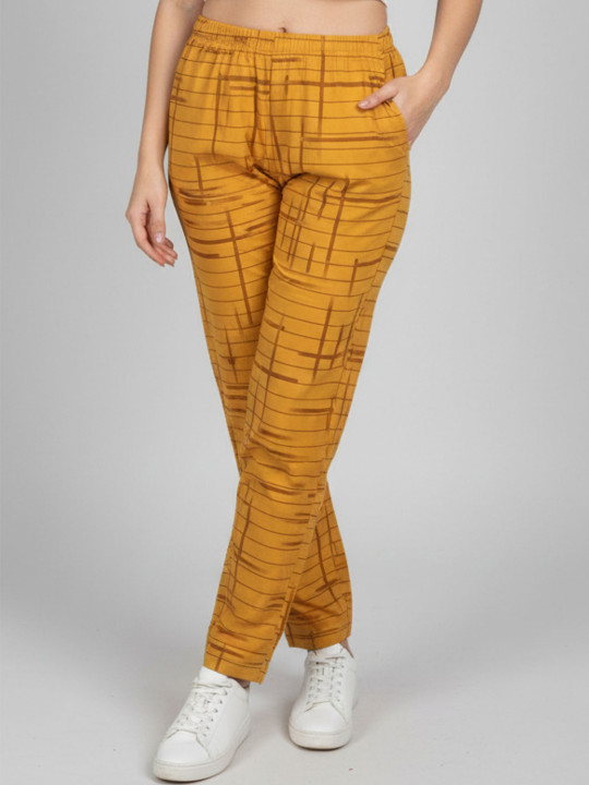 SANDPIPER Women Striped Straight-Fit Mid-Rise Track Pants