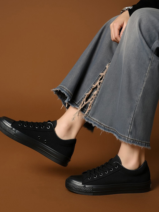 FTZ Men Round Toe Lace-Ups Sneakers