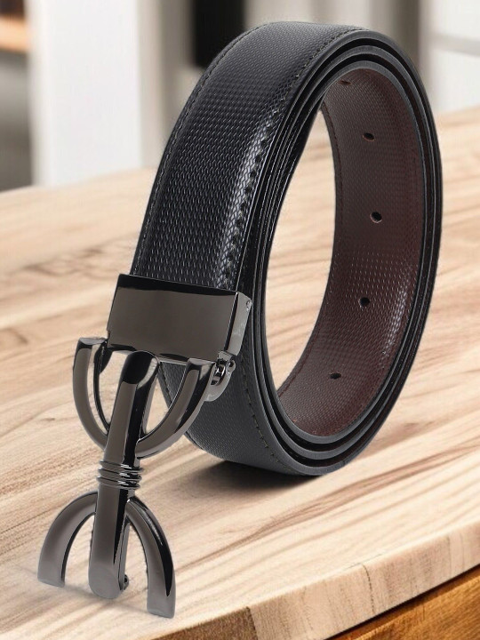 Metronaut Men Textured Reversible Formal Belt