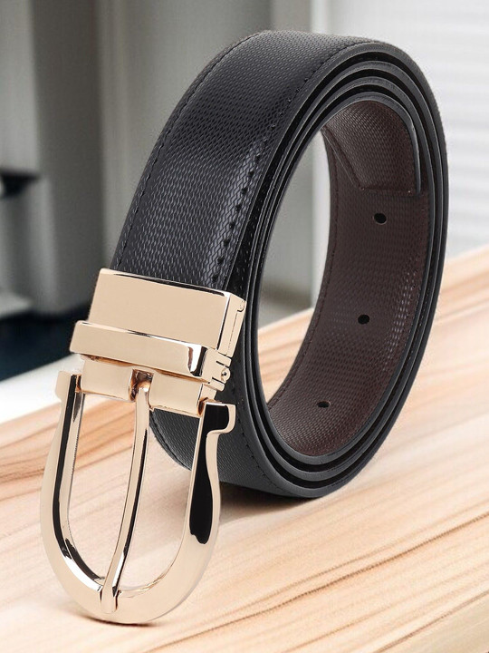 Metronaut Men Textured PU Reversible Formal Belt