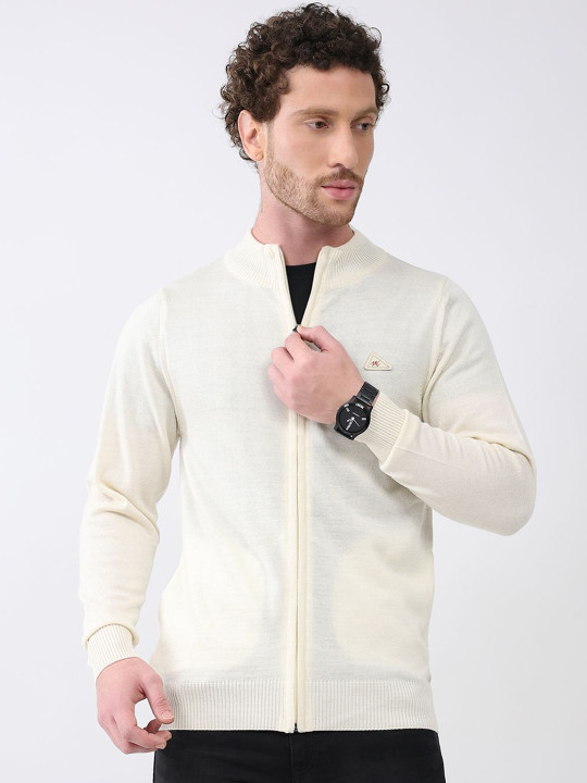 Monte Carlo Men Mock Collar Front-Open Sweater
