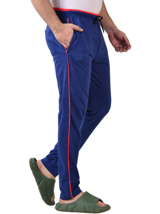 FABROYZ Men Navy Blue Cotton Casual Track Pant