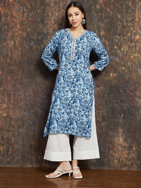 Melange by Lifestyle Women Floral Printed V Neck Kurta